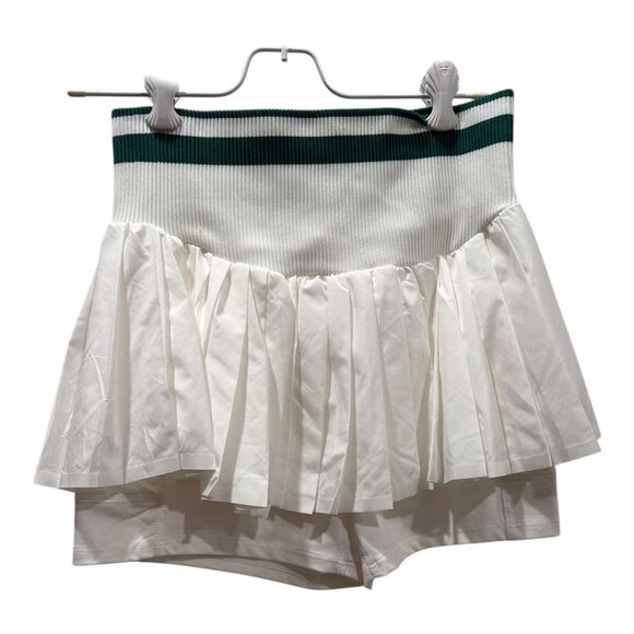 Free People Dresses & Skirts - NWOT Free people White Pleated Tennis Skirt Skort With Shorts Women's Size Small